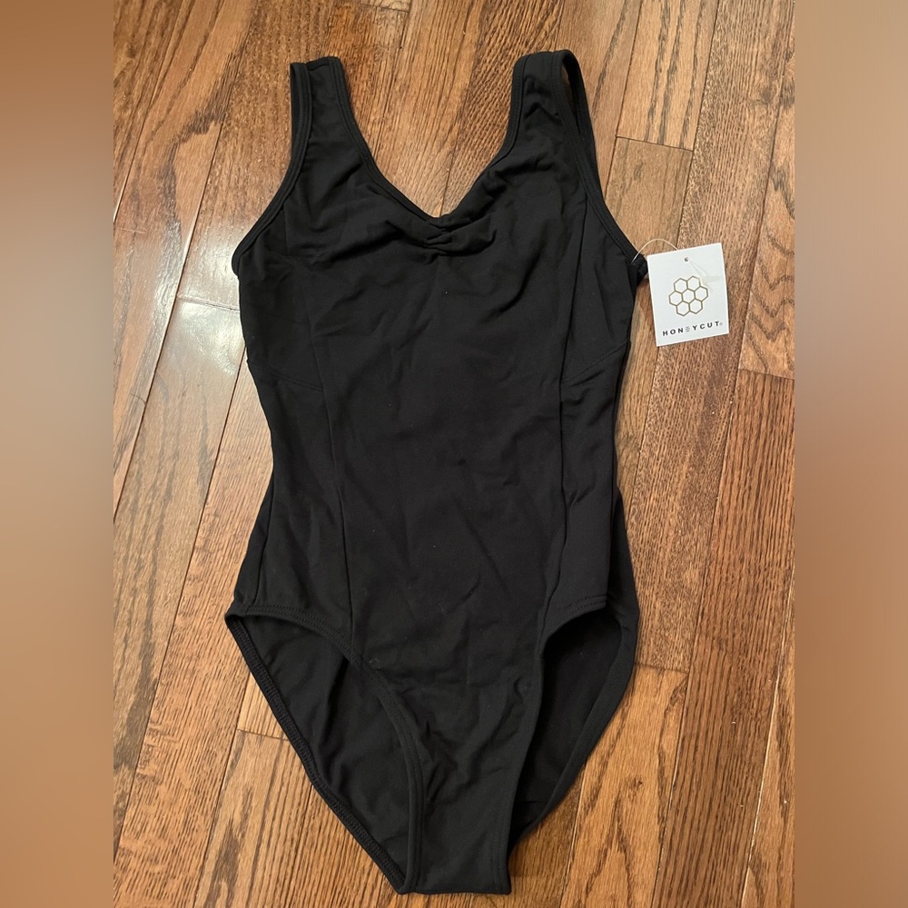 Brand new adult small Honeycut Switchback Leotard. Black. L2601